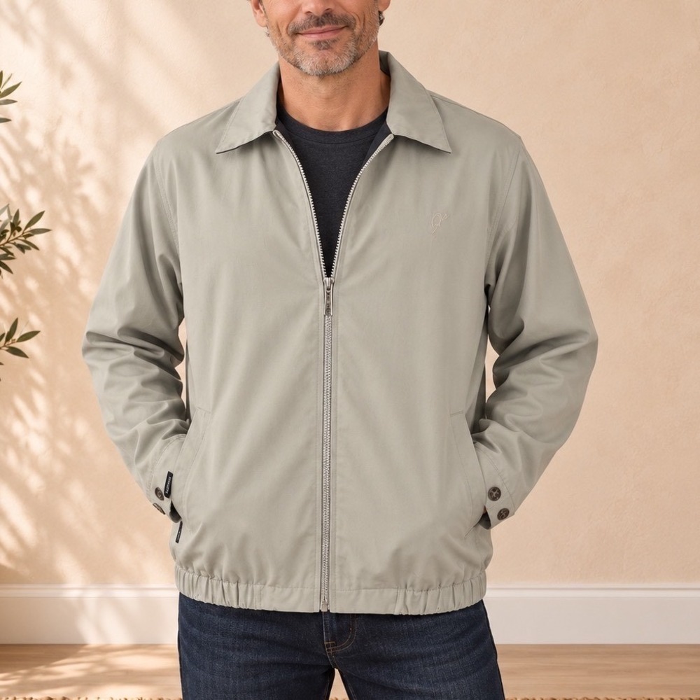 Ashworth Weather Systems Mens XL Golf Jacket Sage Green Windbreaker Water Resist